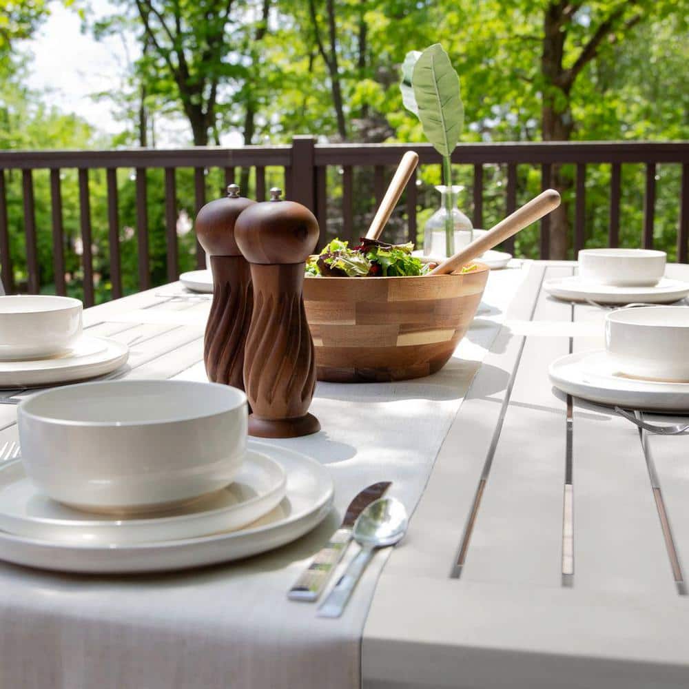 Lehigh 7-Piece White Recycled Plastic Dining Set