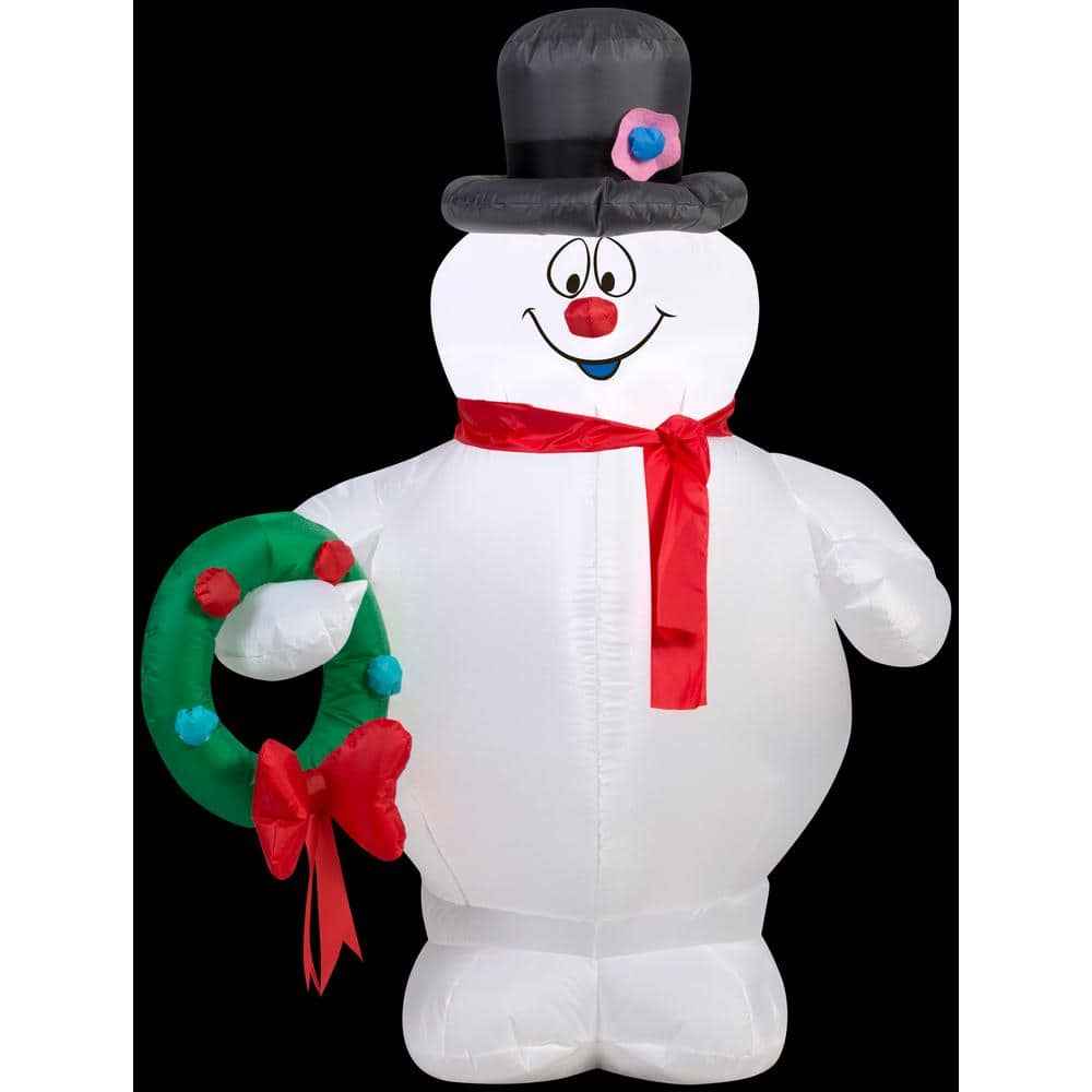 UPC 086786399095 product image for 3.5 ft. H Lighted Inflatable Frosty Holding Wreath | upcitemdb.com