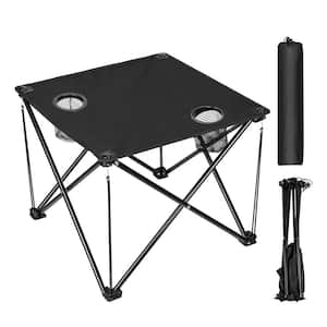 14.96 in. W Steel Square Fodable Camping Table Portable Picnic Table Lightweight Travel Desk