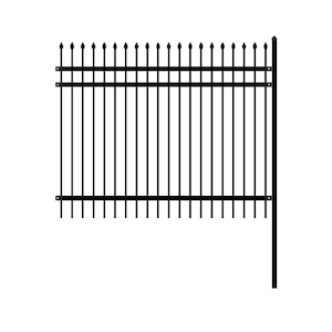 Rome Style 6 ft. x 6 ft. Black Unassembled Steel Fence Panel