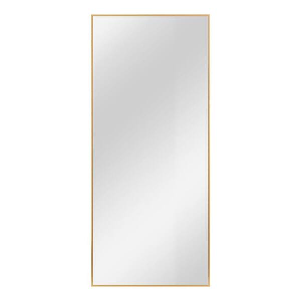 Dovelina 69 in. H x 30 in. W Rectangular Metal Framed Gold Wall Mirror
