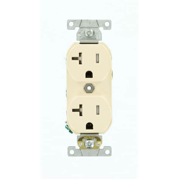 Leviton 20 Amp 125 V Tamper Resistant Duplex Outlet/Receptacle, Light Almond (1-Pack) TBR20-T