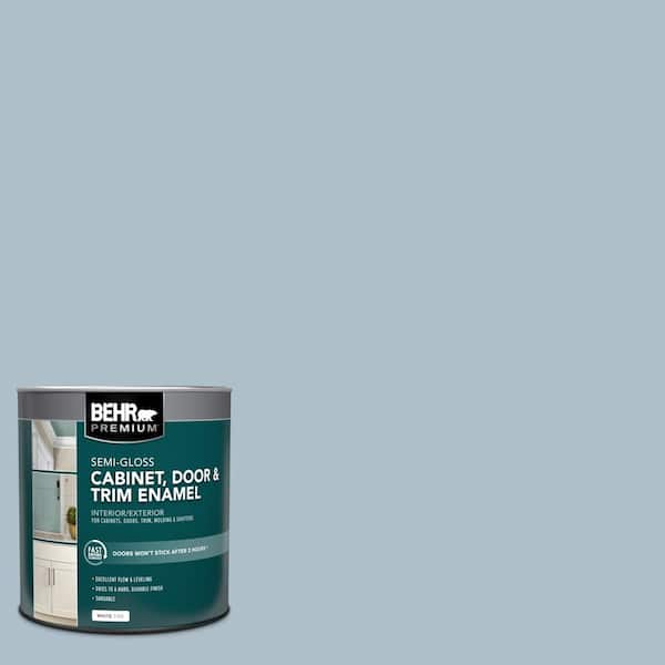 BEHR PREMIUM 1 qt. #570E-3 Liberty Gray Semi-Gloss Enamel Interior/Exterior Cabinet, Door & Trim Paint