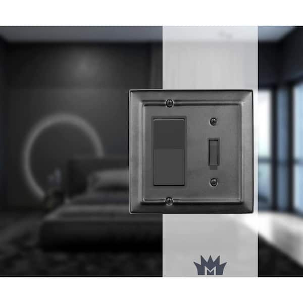 Architectural 2-Gang 1-Toggle/1-Decorator/Rocker Wall Plate (Matte Black)