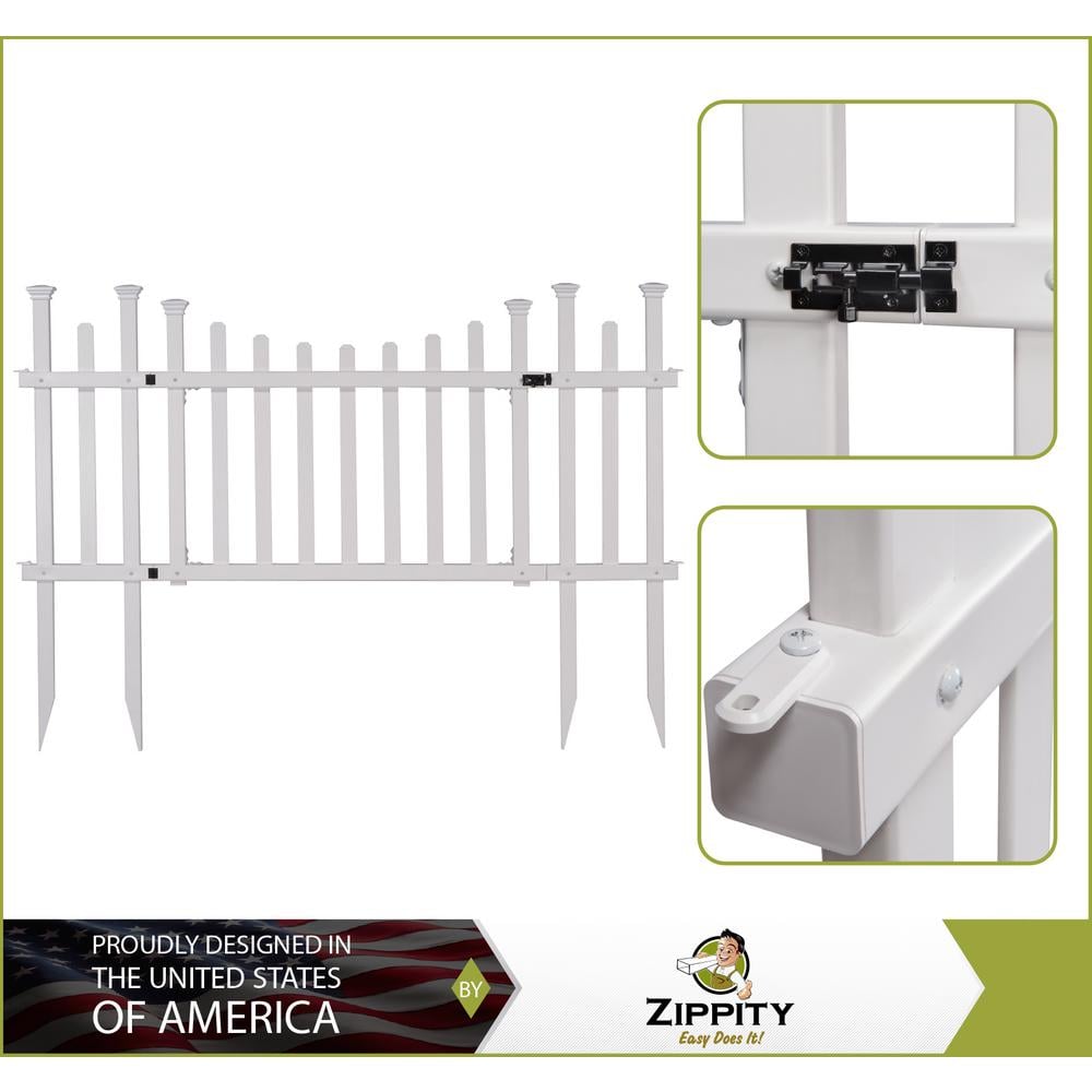 Madison White Vinyl 2.5-ft x 5-ft Garden Gate with Wings