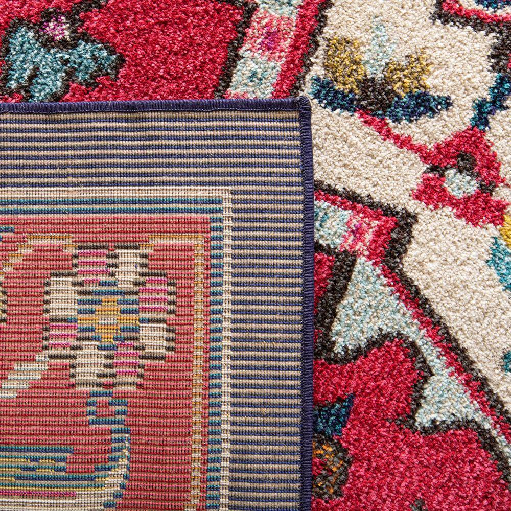 Vibrant Red Floral 8' x 10' Easy-Care Synthetic Area Rug