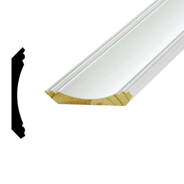 Woodgrain Millwork WP 28 11/16 in. x 4-1/4 in. Primed Finger-Jointed Pine Crown Moulding