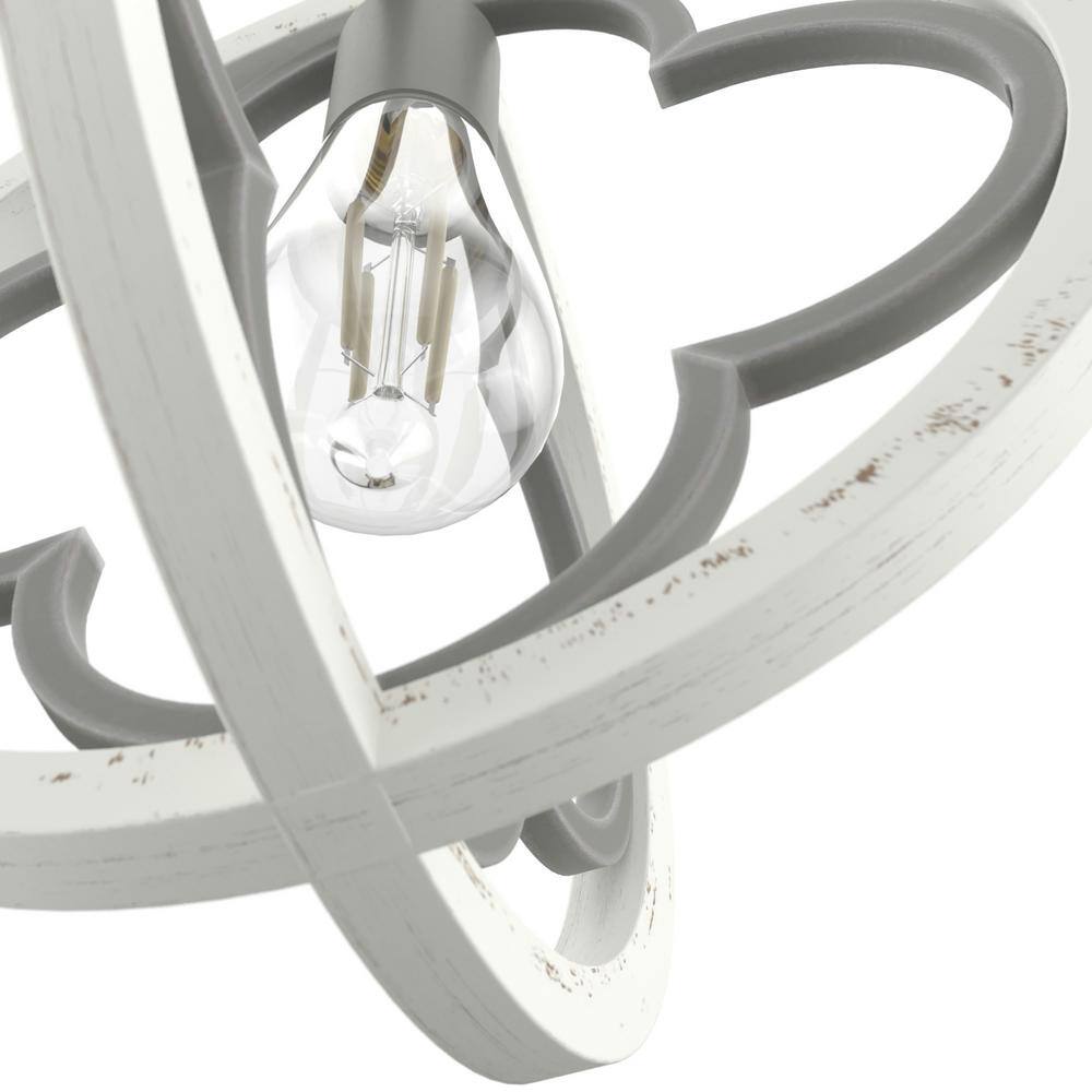 White Aluminum Mini Globe Pendant Light with LED