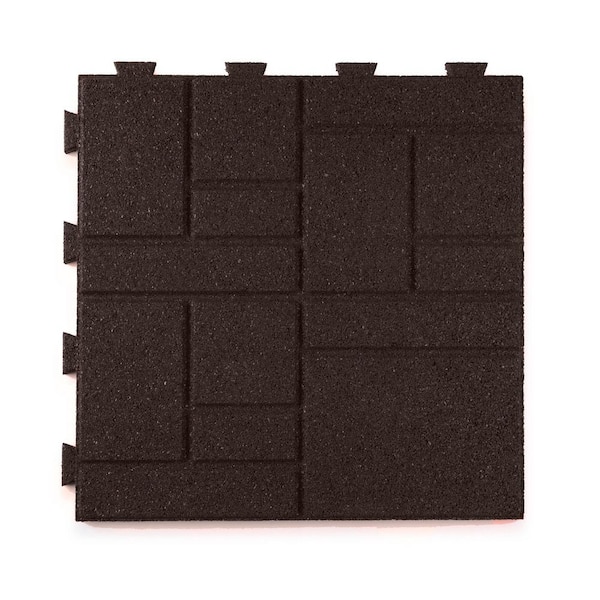 16 in. x 16 in. x 5/8 in. Brown Square Scape SmartLoc Rubber Paver (75-Pack)