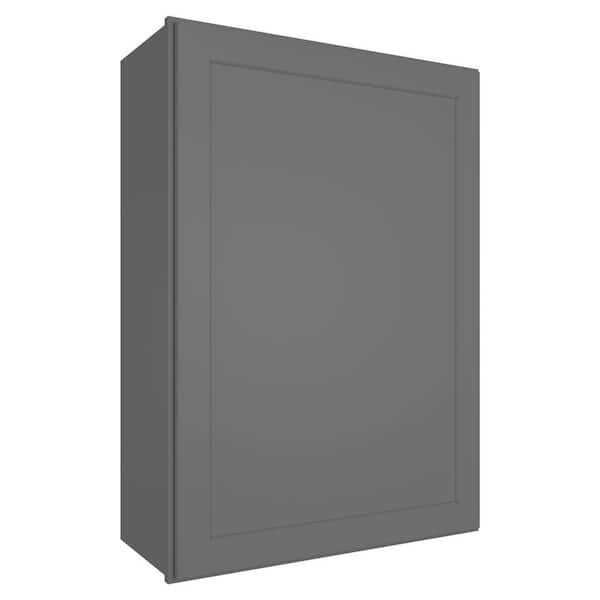HOMEIBRO Gray Painted Shaker Style Ready to Assemble Wall Cabinet 1 Door Stock Kitchen Cabinet(18 in. W x 42 in. H x 12 in. D)