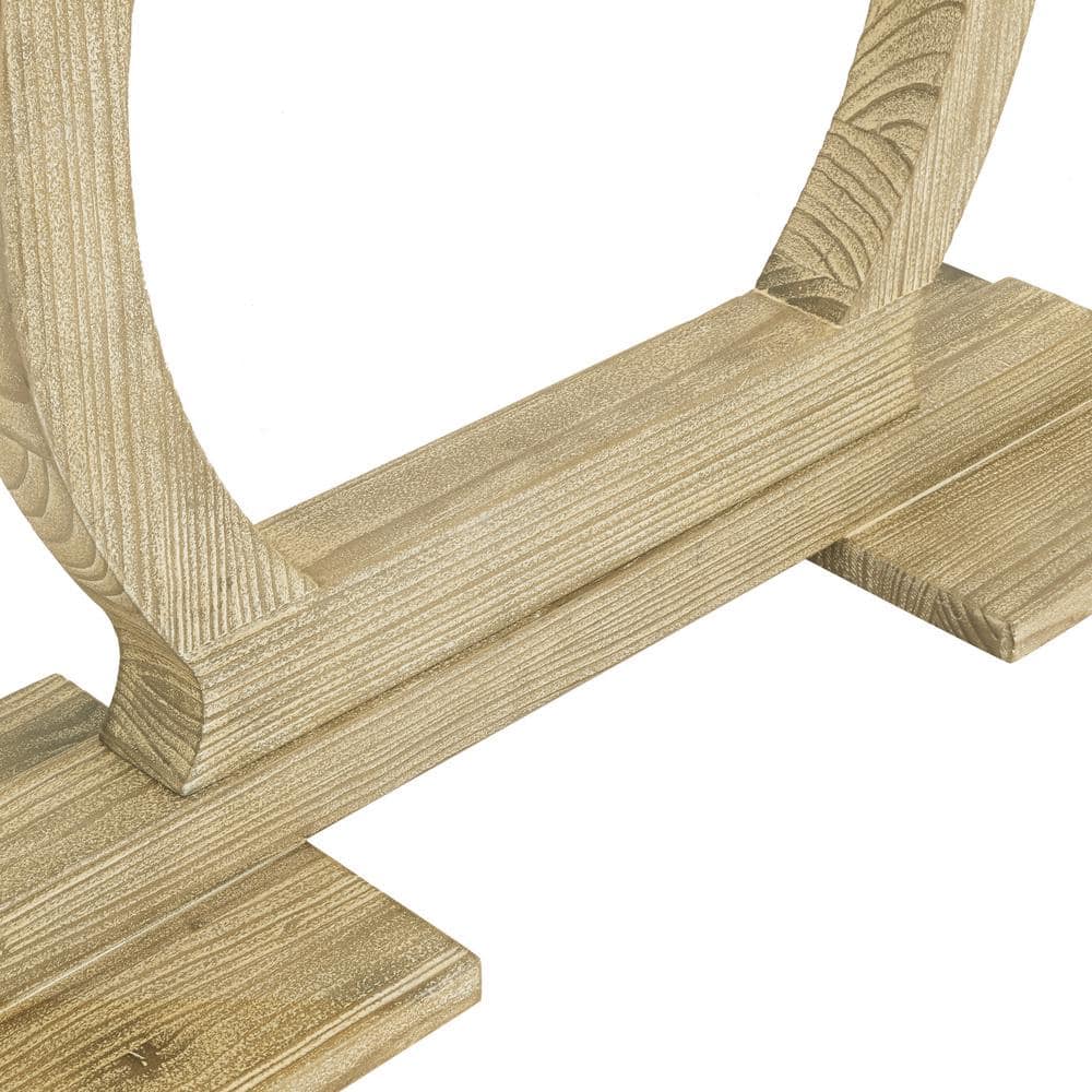 Barnwood Sandblast Pine Wood Rectangular Console Table