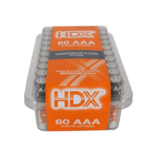 HDX AAA Alkaline Non-Rechargeable Batteries Consumer Electronics 60-Pack