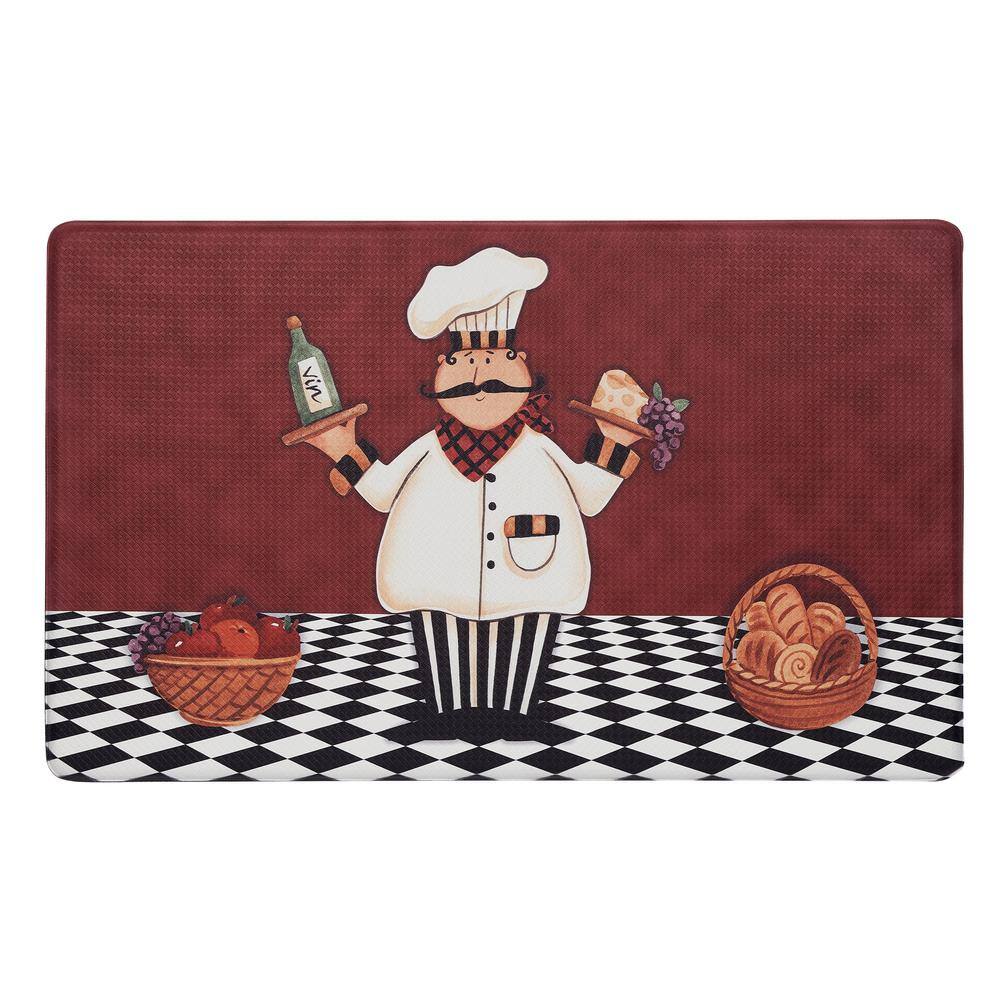 Cloud Comfort Pizza Pasta Chefs 24 in. x 36 in. Anti-Fatigue Kitchen Mat