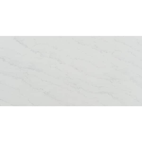 Quartz Countertop Sample in Cotton Drift with Polished Finish