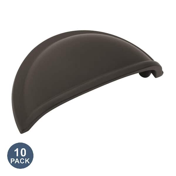 10-Pack Cup Pulls 3 in. 76mm Traditional Matte Black Cabinet Cup Pulls