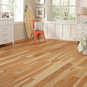 Natural Hickory 3/8 in. T x 5 in. W Wire Brushed Engineered Hardwood Flooring (19.7 sqft/case)