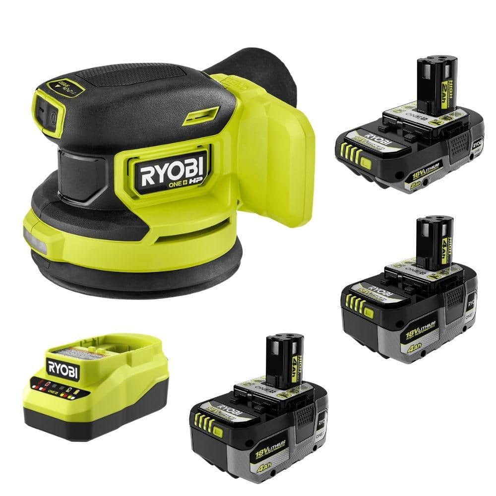 RYOBI ONE+ HP 18V Brushless Cordless 5in ROS Kit w/3 Batteries