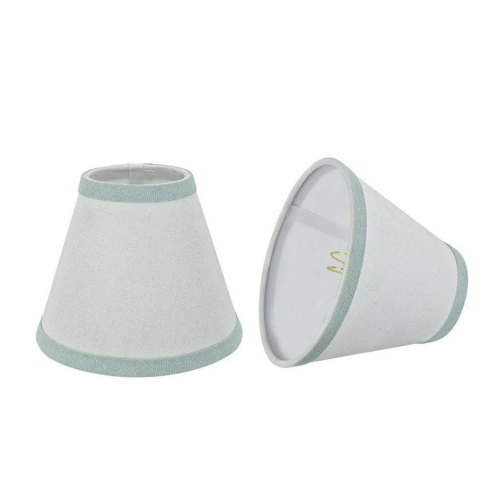 6 in. x 5 in. White/Light Blue Trim Hardback Empire Lamp Shade (2-Pack) price history on PriceWatchPro