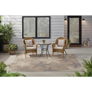 Taupe 5 ft. x 7 ft. Starfish Indoor/Outdoor Area Rug