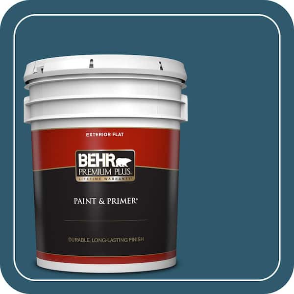 BEHR PREMIUM PLUS 5 gal. #S-H-540 Quiet Storm Flat Exterior Paint & Primer