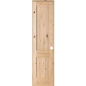 18 in. x 96 in. Rustic Knotty Alder 2 Panel Square Top Solid Wood Left-Hand Single Prehung Interior Door