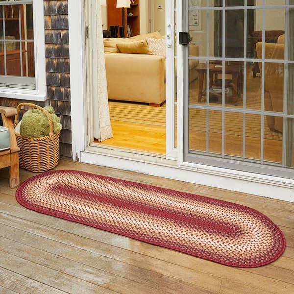 Pioneer Red Multi 2 ft. x 6 ft. Indoor/Outdoor Braided Runner Rug