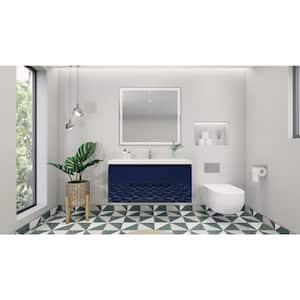Bohemia 48 in. W Bath Vanity in High Gloss Night Blue with Reinforced Acrylic Vanity Top in White with White Basin
