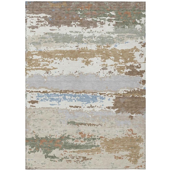 Chantille Machine Washable Indoor/Outdoor Abstract ACN2592 Ivory 8 ft. x 10 ft. Area Rug
