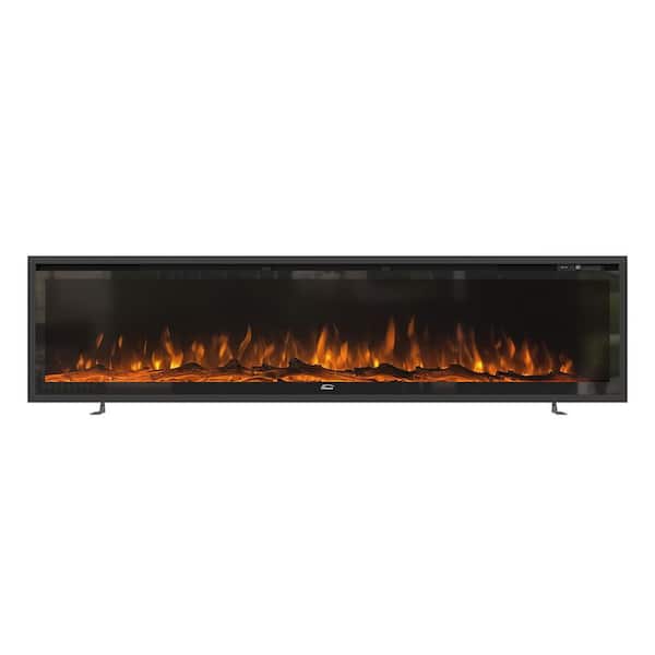 Clihome Flame 72 in. Wall-Mounted Thermostat Electric Fireplace with Timer Control