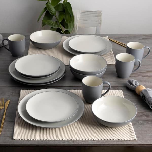 Noritake Colorwave Slate 16-Piece Coupe (Gray) Stoneware