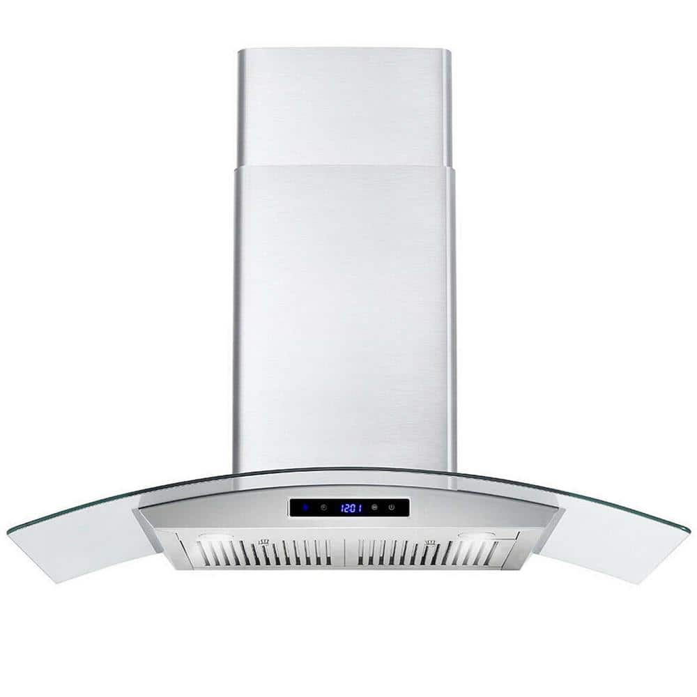 VEVOR 30 in. Wall Mount Range Hood Ductless Kitchen Stove Vent with Touch  Control Panel, Silver D30INCH350CFMTULZV1 - The Home Depot