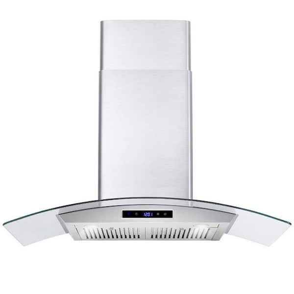 30 inch Wall Mounted Range Hood 350 CFM in Black KX820-2 - The Home Depot