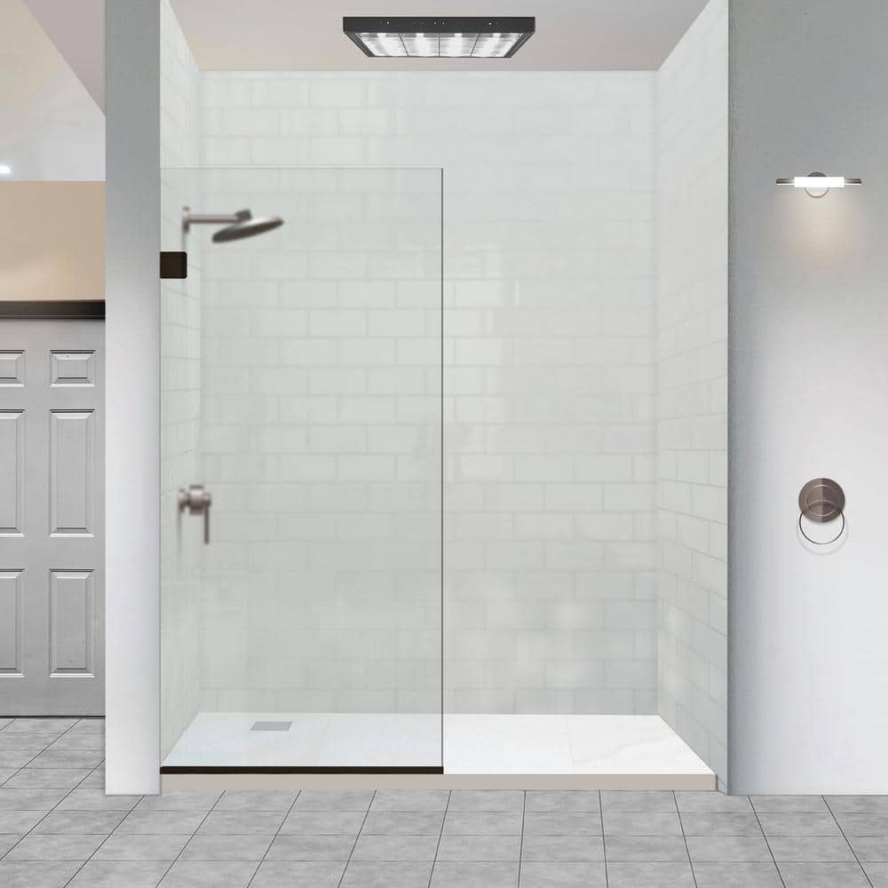 Milan 24" x 60" Clear Glass Oil Rubbed Bronze Frameless Shower Screen