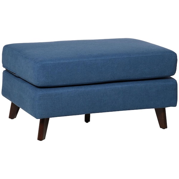HOMCOM Blue Folding Ottoman Sleeper, Convertible Fabric Bed for Living Room, Bedroom