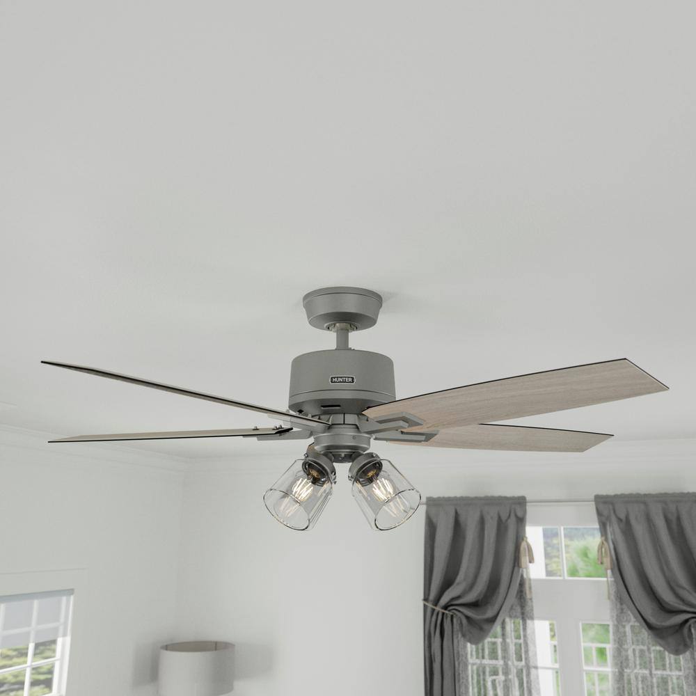 Hunter Gatlinburg 52 in. Indoor Matte Silver Ceiling Fan with