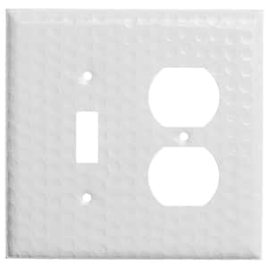 White 2-Gang 1-Toggle/1-Duplex Wall Plate (1-Pack)