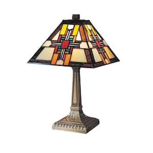 15 in. Morning Star Antique Brass Table Lamp
