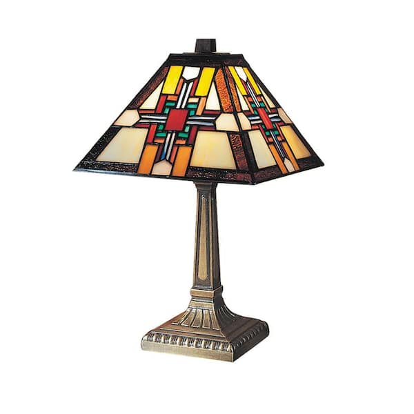 Dale Tiffany 15 in. Morning Star Antique Brass Table Lamp