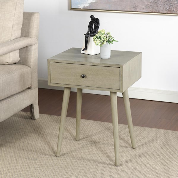 StyleCraft Arthur 17.75 in. Restoration Gray Rectangle Wood End Table