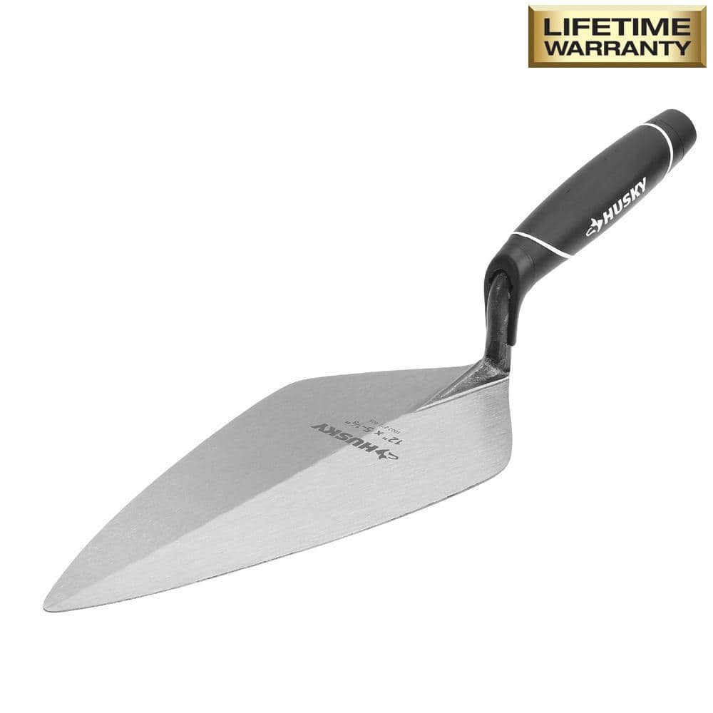 Husky 12 in. x 5-1/8 in. Pro London Brick Trowel 57489 - The Home