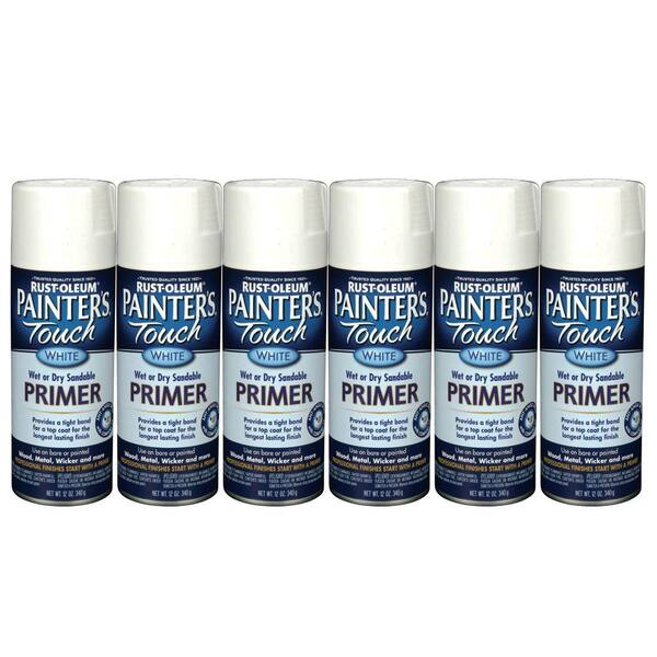 Rust-Oleum Painter's Touch 2X 12 oz. White Primer (6-Pack)-DISCONTINUED