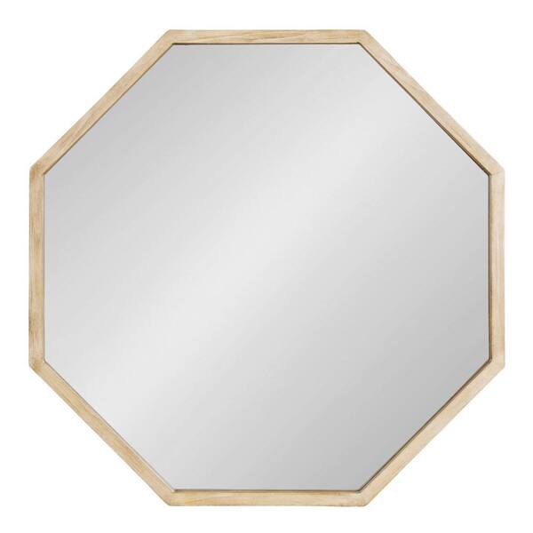 Occonor 26 in. W x 28 in. H Natural Octagon Transitional Framed Decorative Wall Mirror