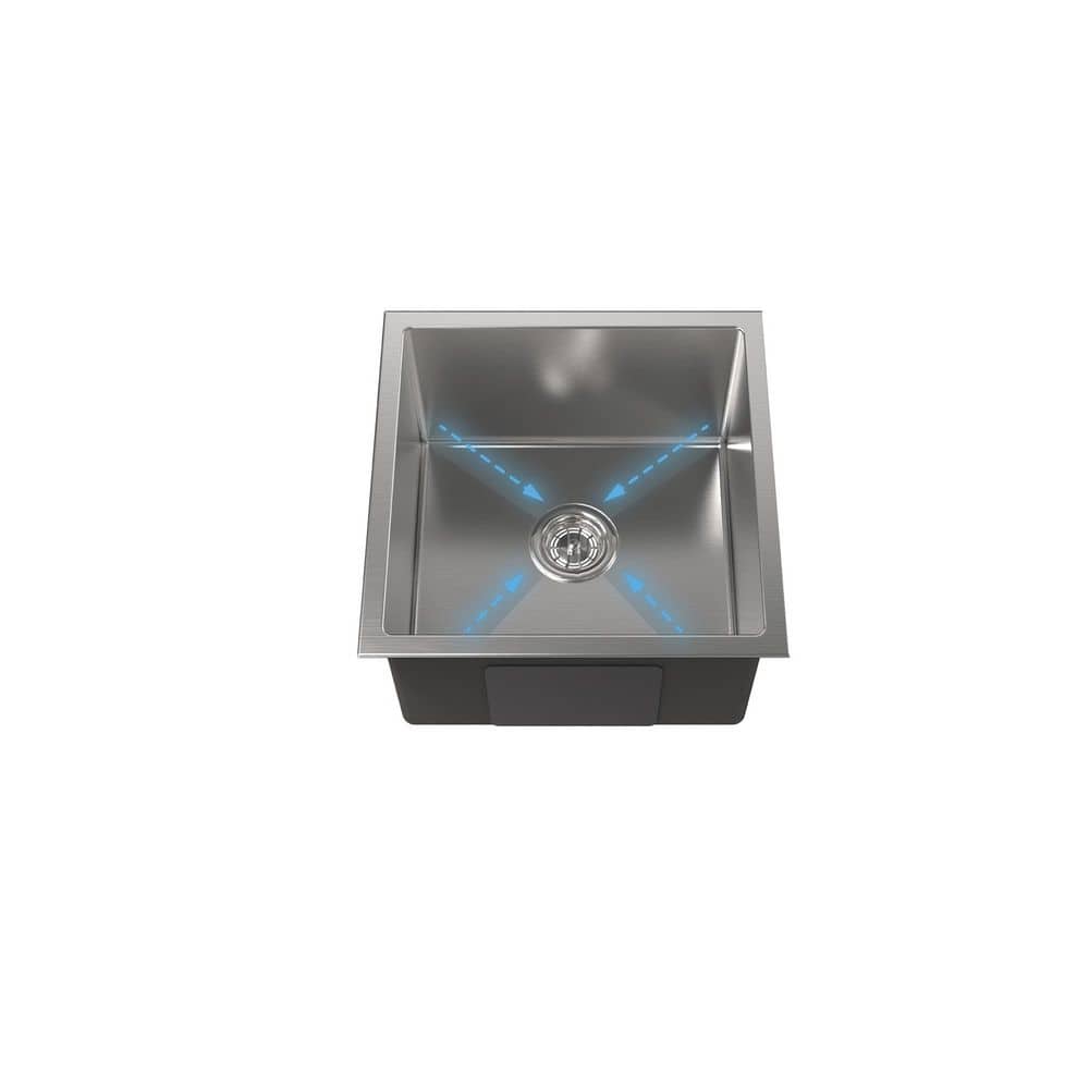 JimsMaison 18 in. Undermount Single Bowl 20-Gauge Gray Stainless