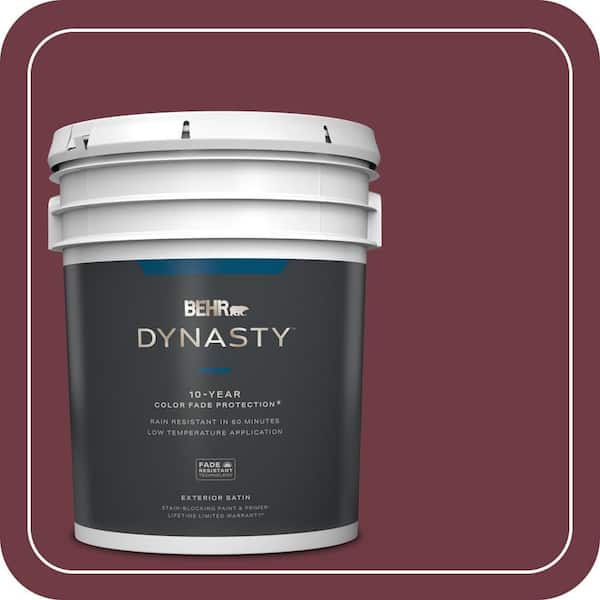 BEHR DYNASTY 5 gal. #BXC-90 Wild Cranberry Satin Enamel Exterior Stain-Blocking Paint & Primer