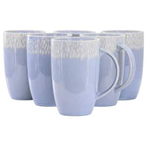 Jasper 6 Piece 22 Ounce Stoneware Tall Latte Cup in Blue