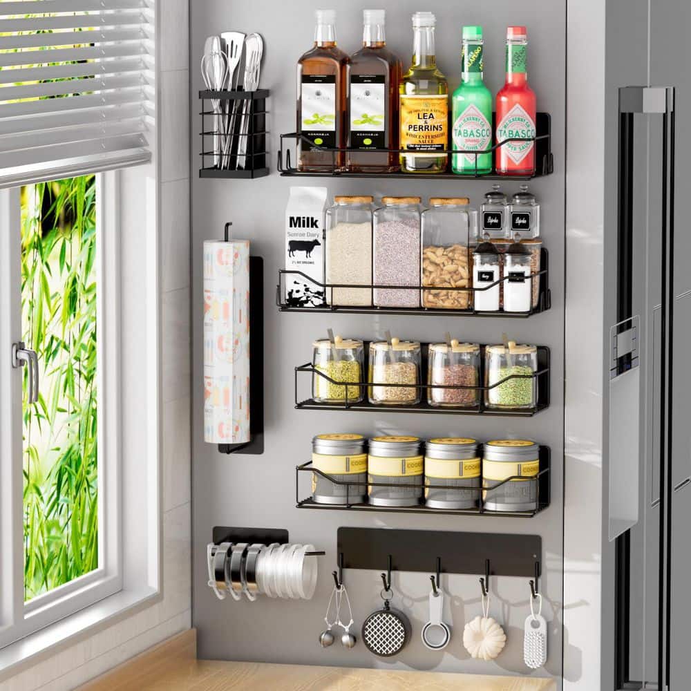 Wudkey Magnetic Spice Rack for Refrigerator, 8 Pack Magnetic