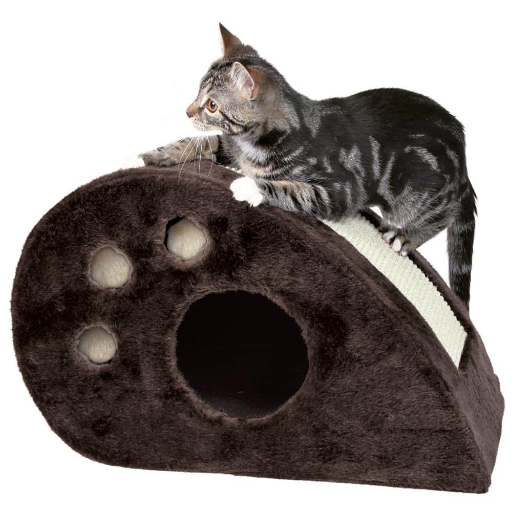 Chocolate Brown Sisal Cat Condo with Scratching Surface