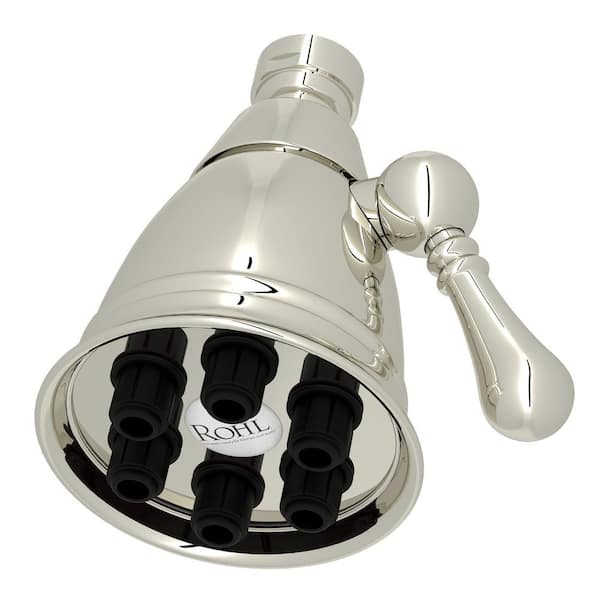 1-Spray 2.875 in. Single Wall Mount Fixed Adjustable Shower Head in Polished Nickel