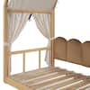 Natural Twin Size Expandable Kid Bed with Arched Roof