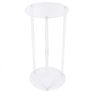 23.62 in. Tall Indoor/Outdoor Clear Acrylic Plastic Round Plant Stand (1-Tiered)